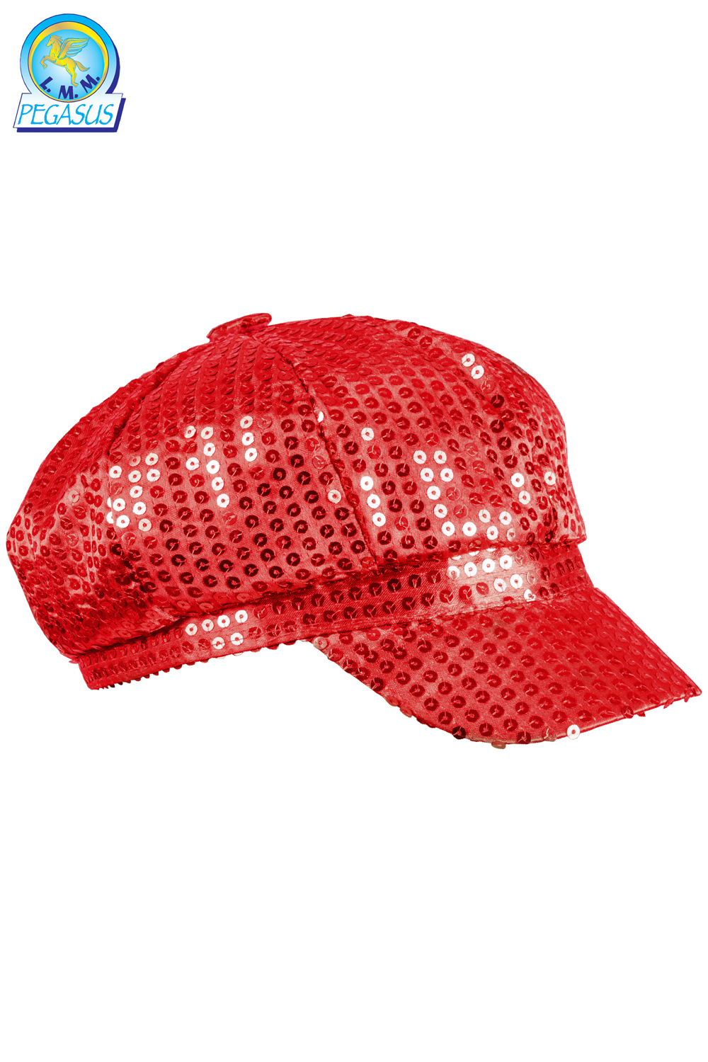BERRETTO DISCO PAILLETTES ROSSO